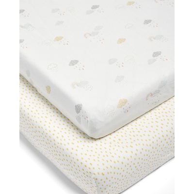 Mamas & Papas Fitted Sheets 2 pack 70x142cm - Dream Upon a Cloud